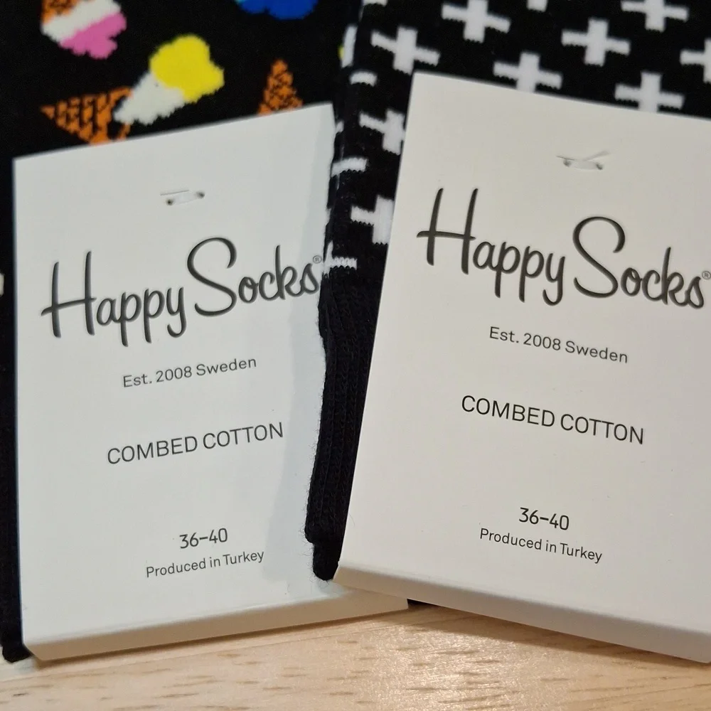 Black & White & Ice Cream Cone Happy Socks Bundle
